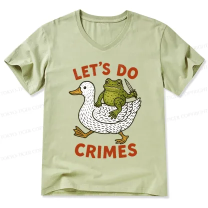 Tokyo-Tiger Frog Ready To Commit Crime V-Neck Classic T-Shirt