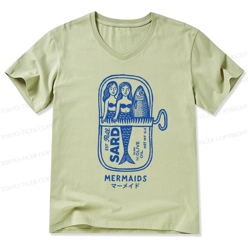 Tokyo-Tiger Mermaid Can V-Neck Classic T-Shirt