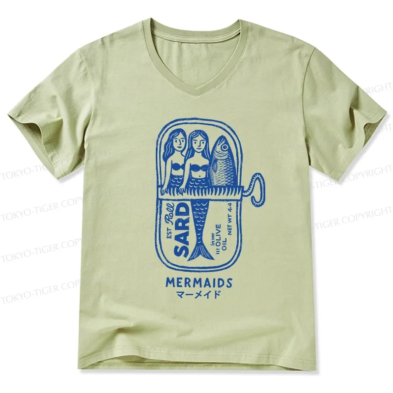 Tokyo-Tiger Mermaid Can V-Neck Classic T-Shirt