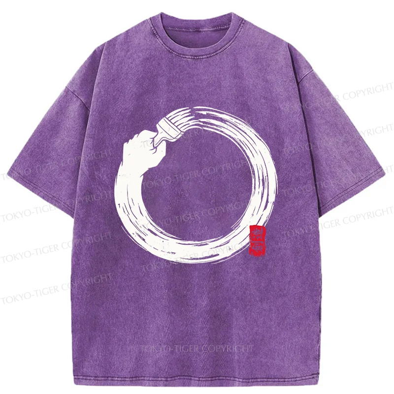 Tokyo-Tiger Painter's Enso Washed T-Shirt