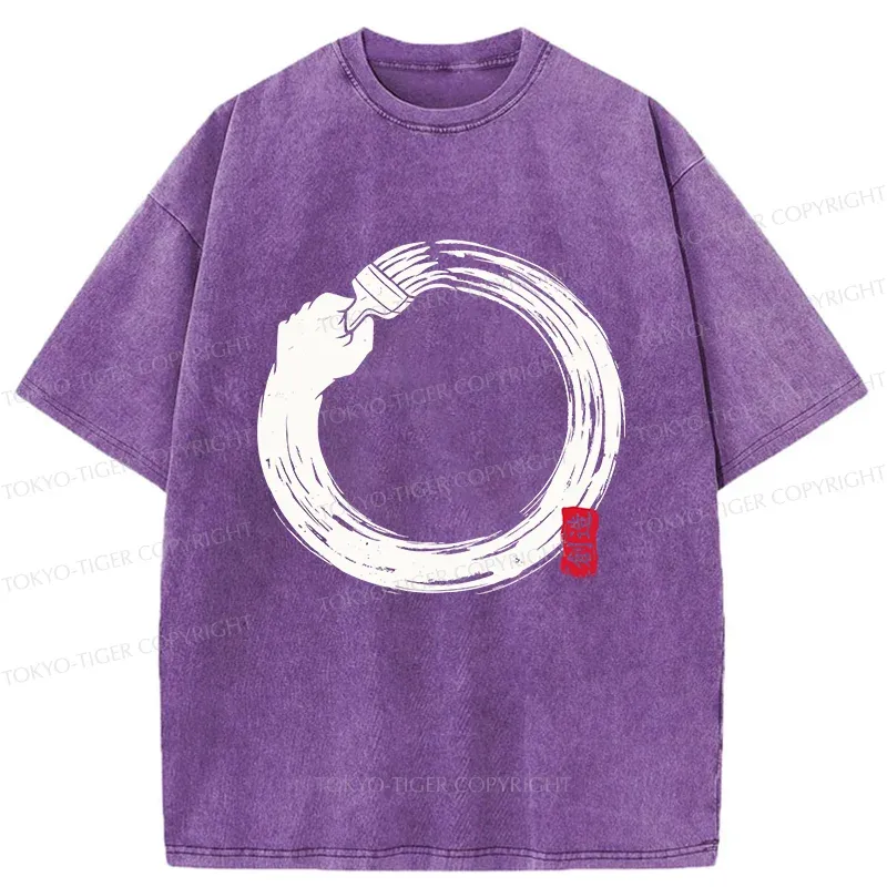 Tokyo-Tiger Painter's Enso Washed T-Shirt