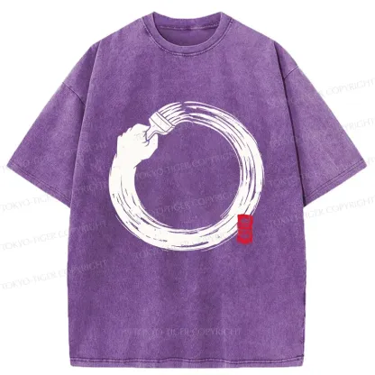 Tokyo-Tiger Painter's Enso Washed T-Shirt