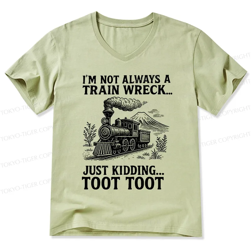 Tokyo-Tiger Funny Train Jokes V-Neck Classic T-Shirt