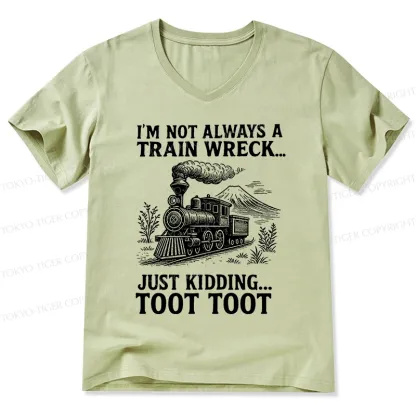 Tokyo-Tiger Funny Train Jokes V-Neck Classic T-Shirt