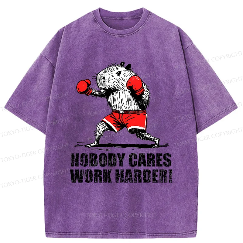 Tokyo-Tiger Capybara Fitness Washed T-Shirt