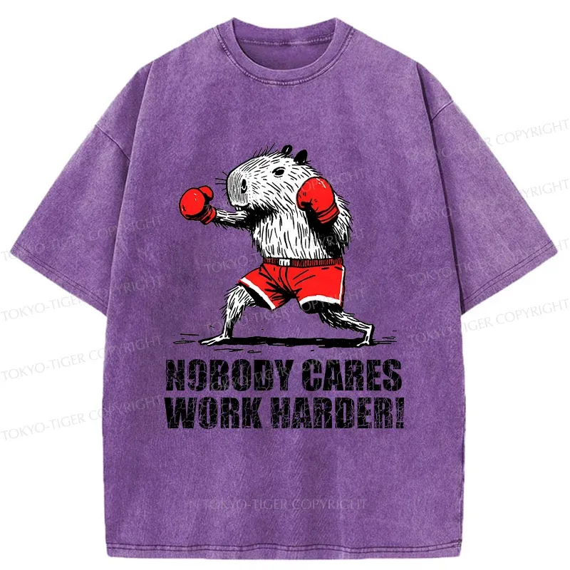 Tokyo-Tiger Capybara Fitness Washed T-Shirt