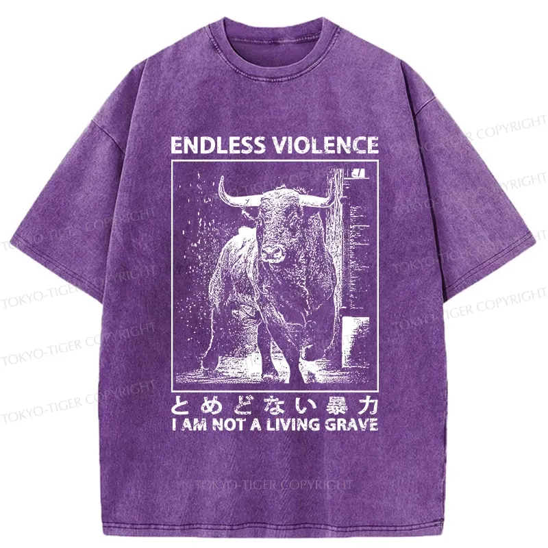 Tokyo-Tiger I Am Not A Living Grave Washed T-Shirt