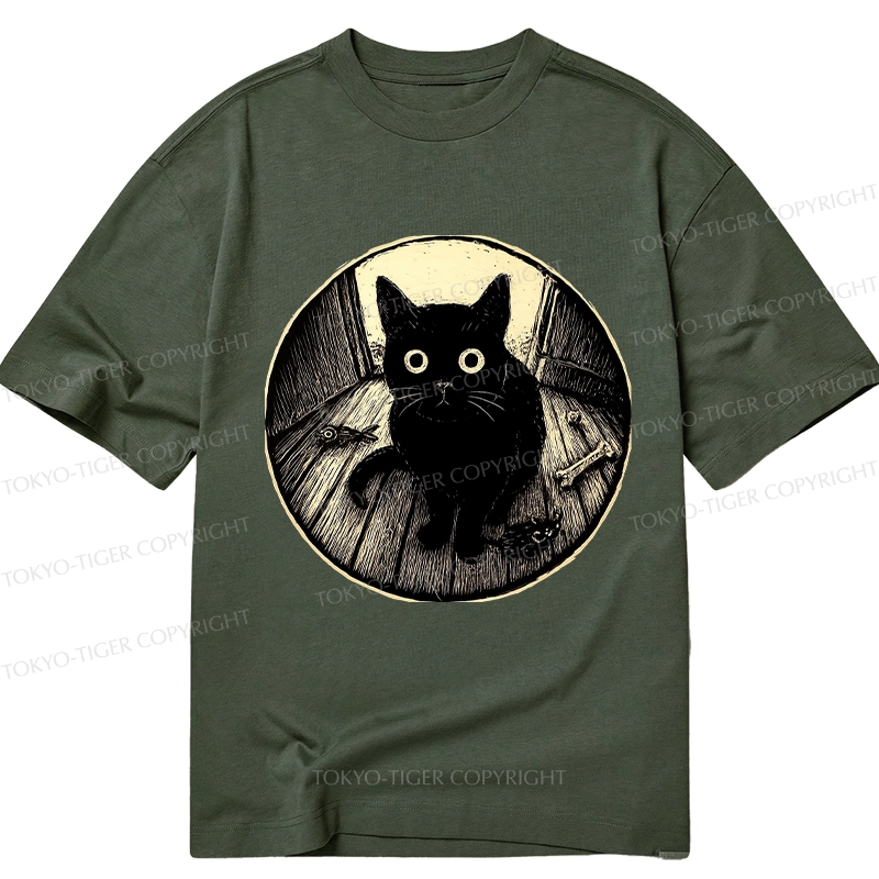 Tokyo-Tiger Waiting Black Cat Classic T-Shirt