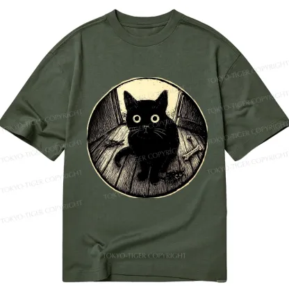 Tokyo-Tiger Waiting Black Cat Classic T-Shirt