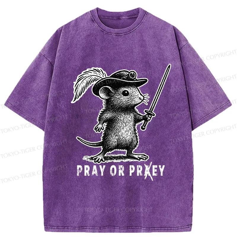 Tokyo-Tiger Pray Or Prey Washed T-Shirt