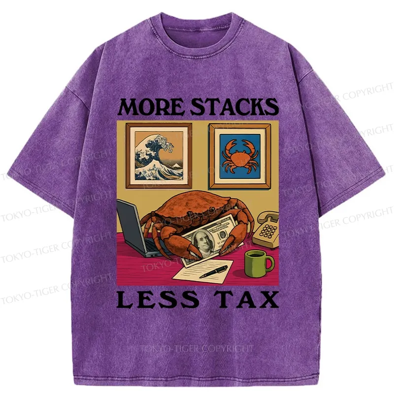 Tokyo-Tiger More Stacks Less Tax Washed T-Shirt