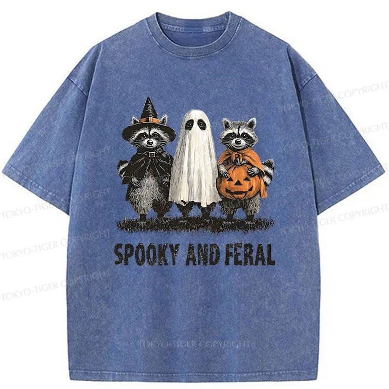 Tokyo-Tiger Halloween Raccoon Washed T-Shirt