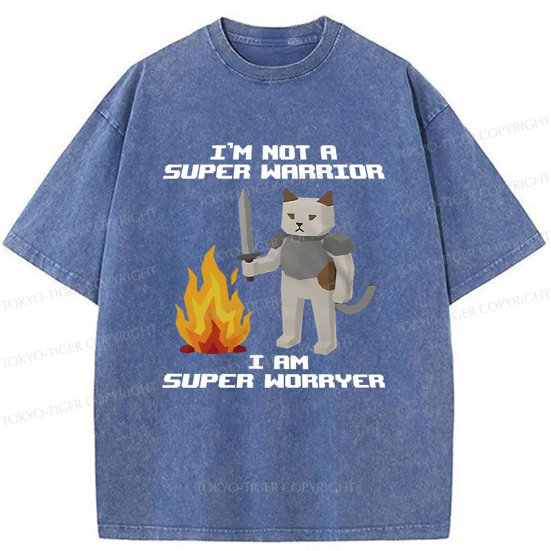 Tokyo-Tiger Cat Warrior Funny Washed T-Shirt