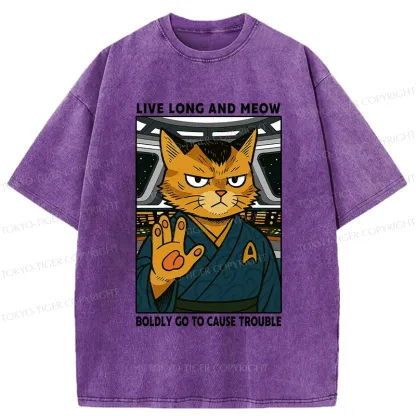 Tokyo-Tiger Intergalactic Troublemaker Cat Washed T-Shirt