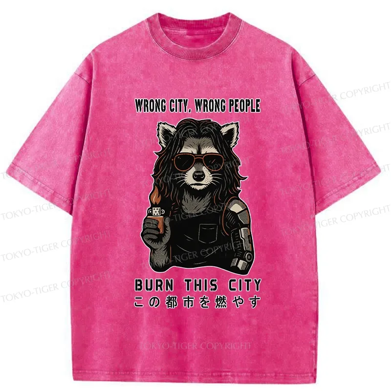 Tokyo-Tiger Wrong City Wrong People Washed T-Shirt
