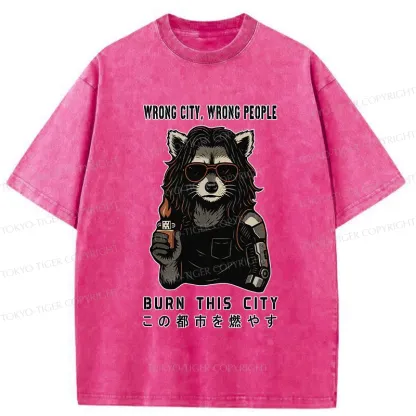 Tokyo-Tiger Wrong City Wrong People Washed T-Shirt