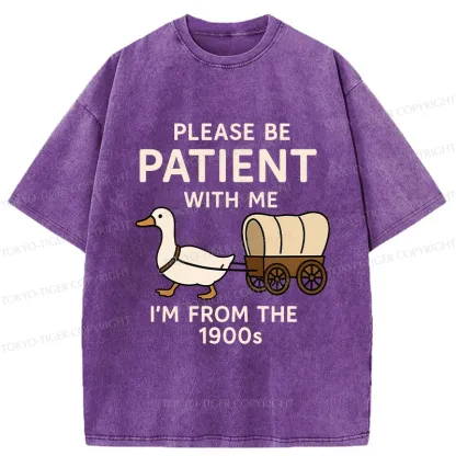 Tokyo-Tiger Please Be Patient With Me Funny Washed T-Shirt