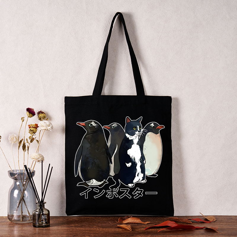 Tokyo-Tiger Imposter Among Penguins Tote Bag