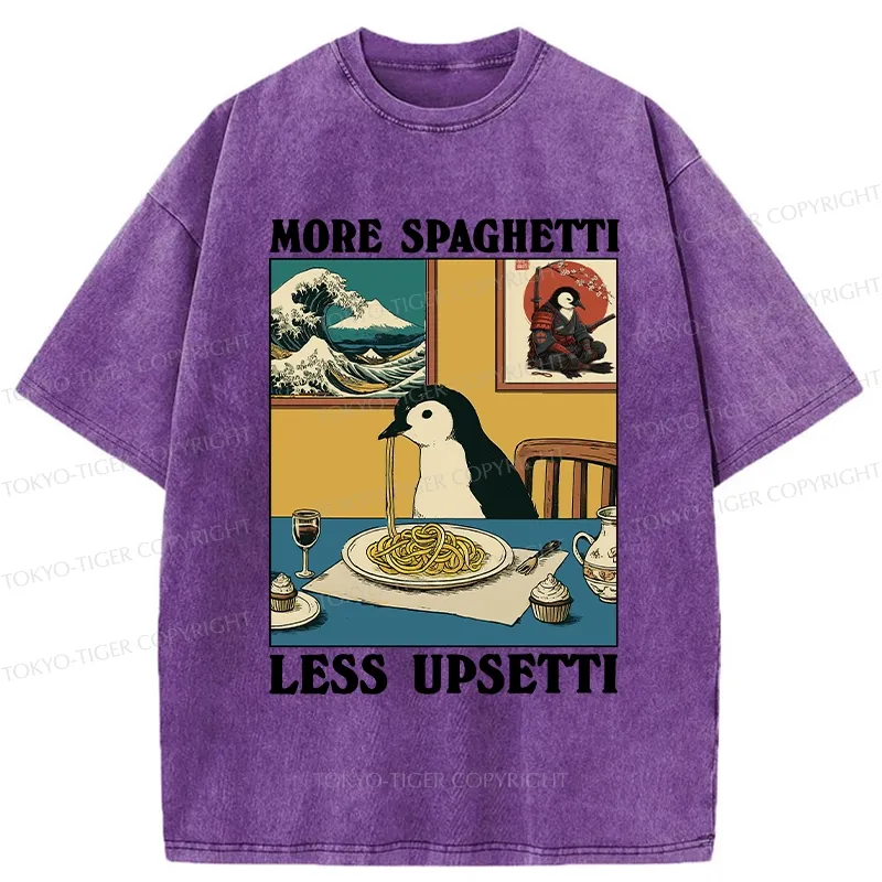 Tokyo-Tiger More Spaghetti Less Upsetti Penguin Washed T-Shirt