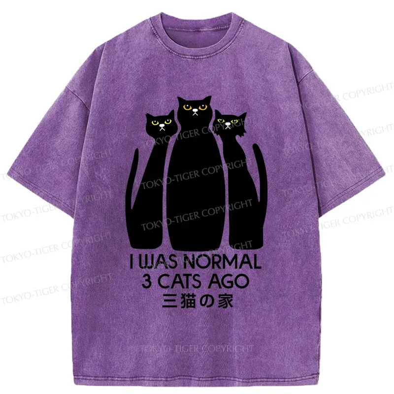 Tokyo-Tiger Three Cats House Washed T-Shirt