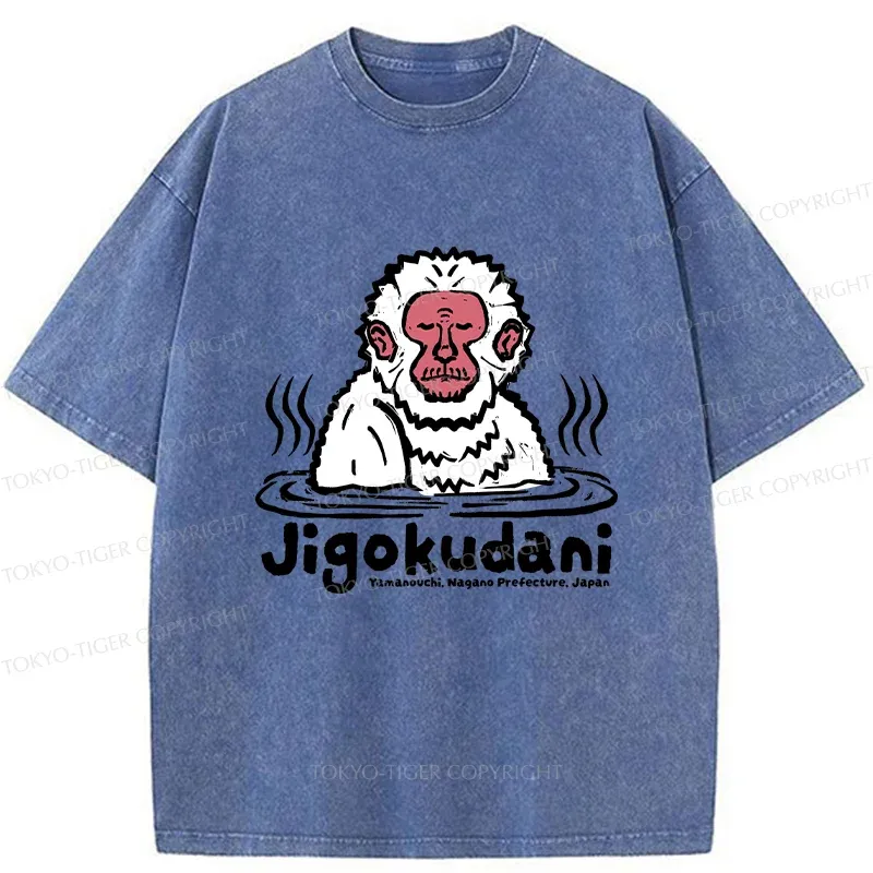 Tokyo-Tiger Japanese Hot Spring Monkey Washed T-Shirt