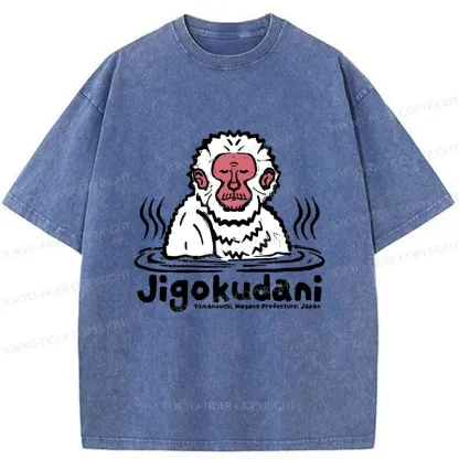 Tokyo-Tiger Japanese Hot Spring Monkey Washed T-Shirt