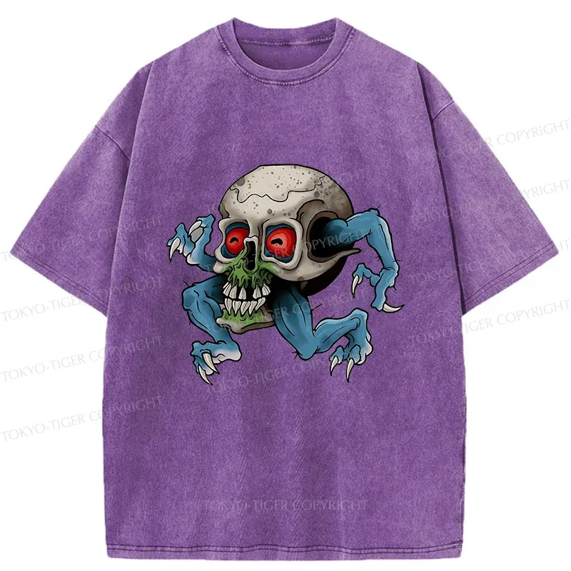 Tokyo-Tiger Japanese Skeleton Yokai Washed T-Shirt