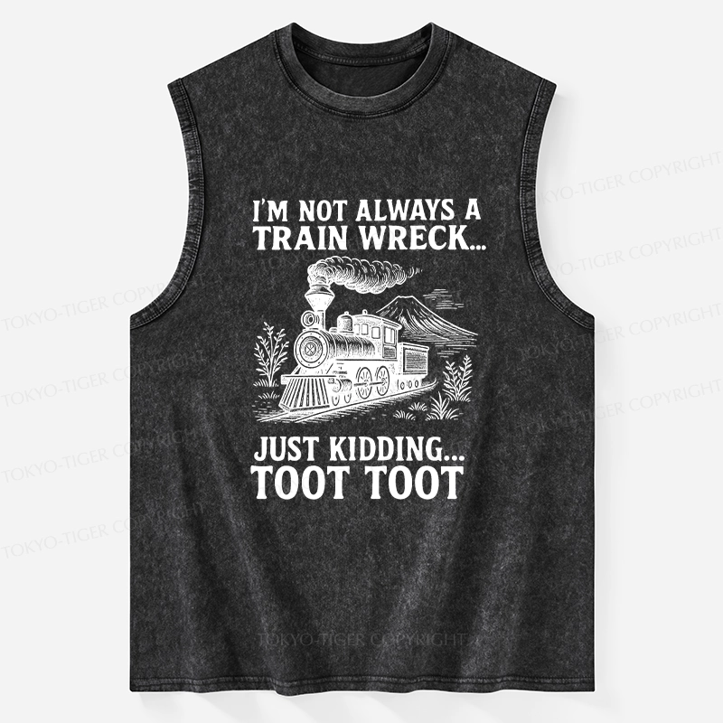 Tokyo-Tiger Funny Train Jokes Washed Tank