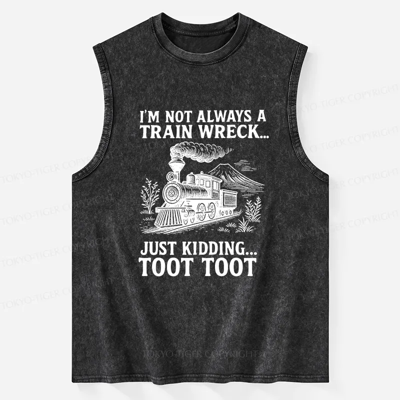 Tokyo-Tiger Funny Train Jokes Washed Tank