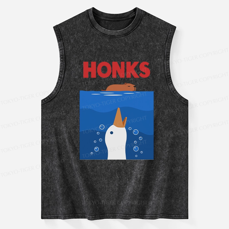 Tokyo-Tiger Funny Honks Goose Washed Tank