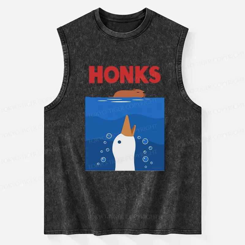 Tokyo-Tiger Funny Honks Goose Washed Tank