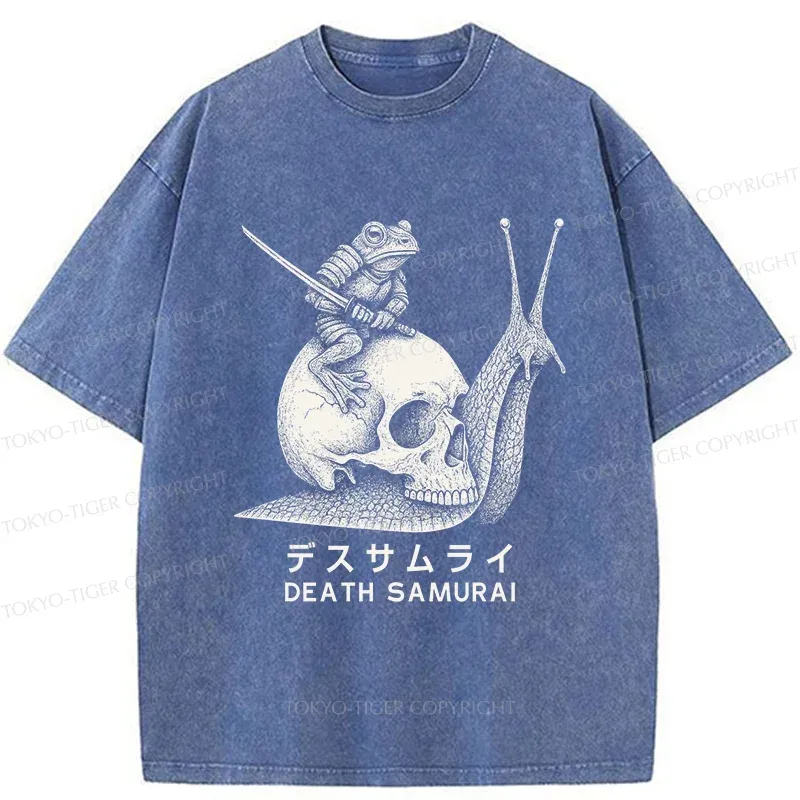 Tokyo-Tiger Frog Riding A Snail Washed T-Shirt