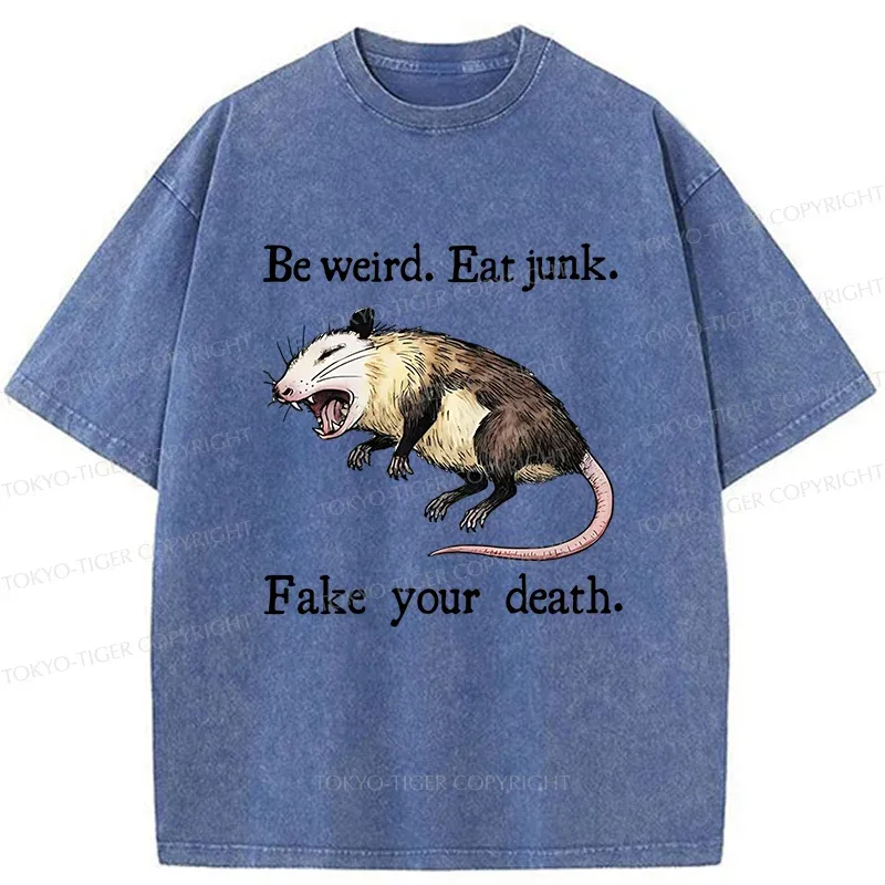 Tokyo-Tiger Possum Playing Dead Washed T-Shirt