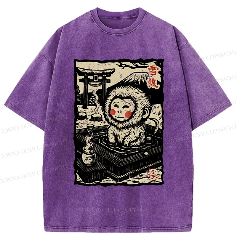 Tokyo-Tiger Japanese Snow Monkey Washed T-Shirt