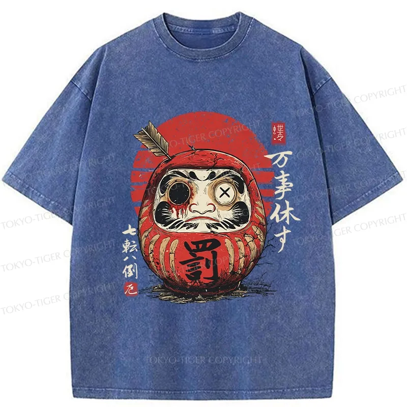 Tokyo-Tiger The Tenacious Daruma Washed T-Shirt