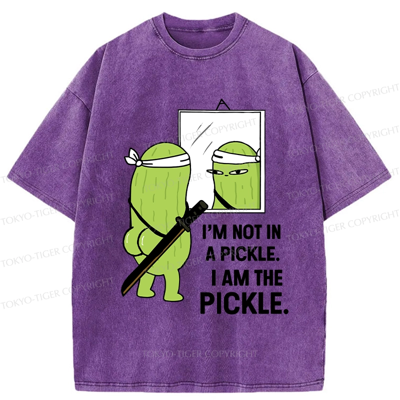 Tokyo-Tiger Funny I Am The Pickle Washed T-Shirt