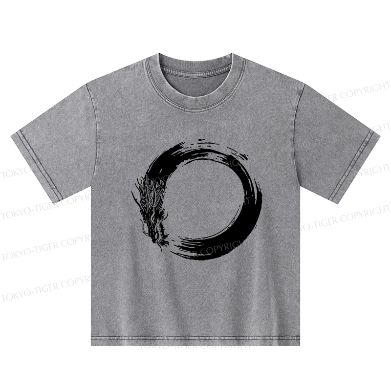 Tokyo-Tiger Dragon's Circle Kids Washed T-Shirt