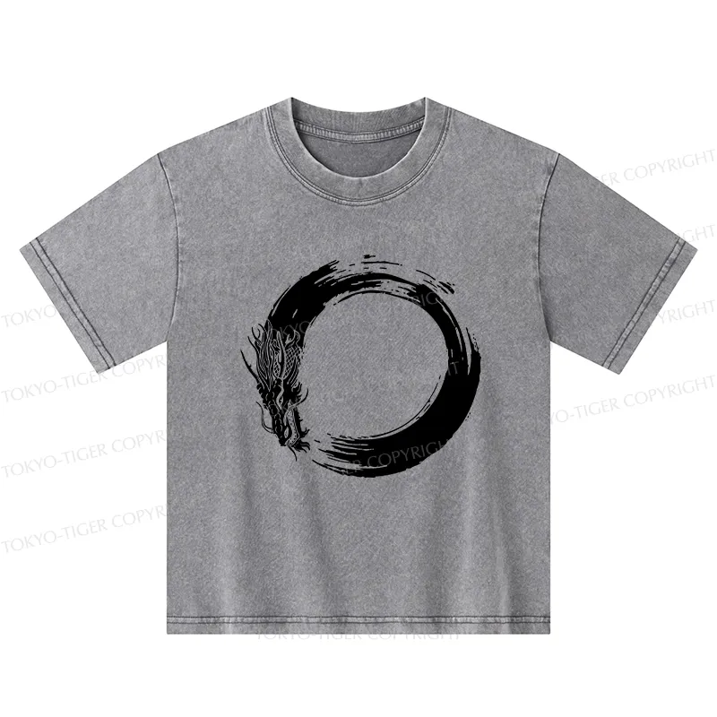 Tokyo-Tiger Dragon's Circle Kids Washed T-Shirt
