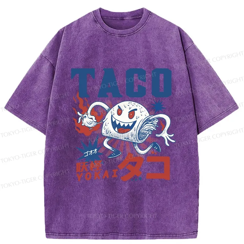 Tokyo-Tiger Japanese Taco Yokai Washed T-Shirt