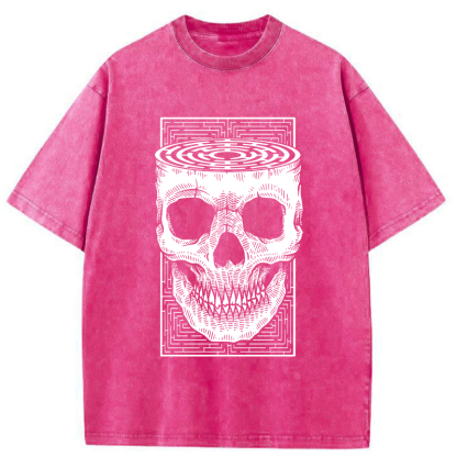 Tokyo-Tiger Horror Skull Washed T-Shirt