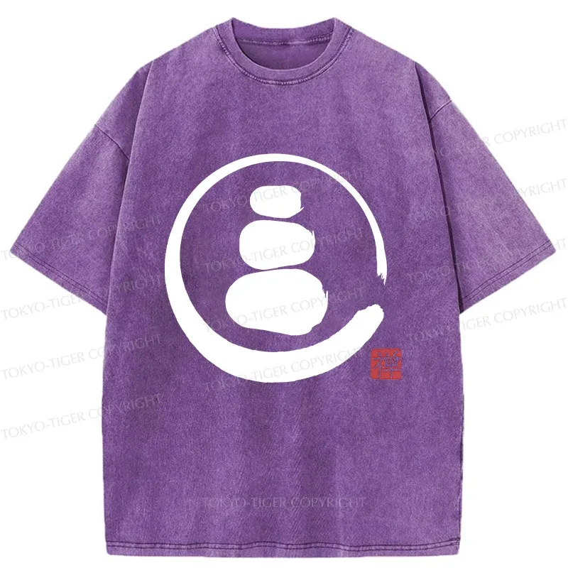 Tokyo-Tiger Traditional Zen Stone Washed T-Shirt
