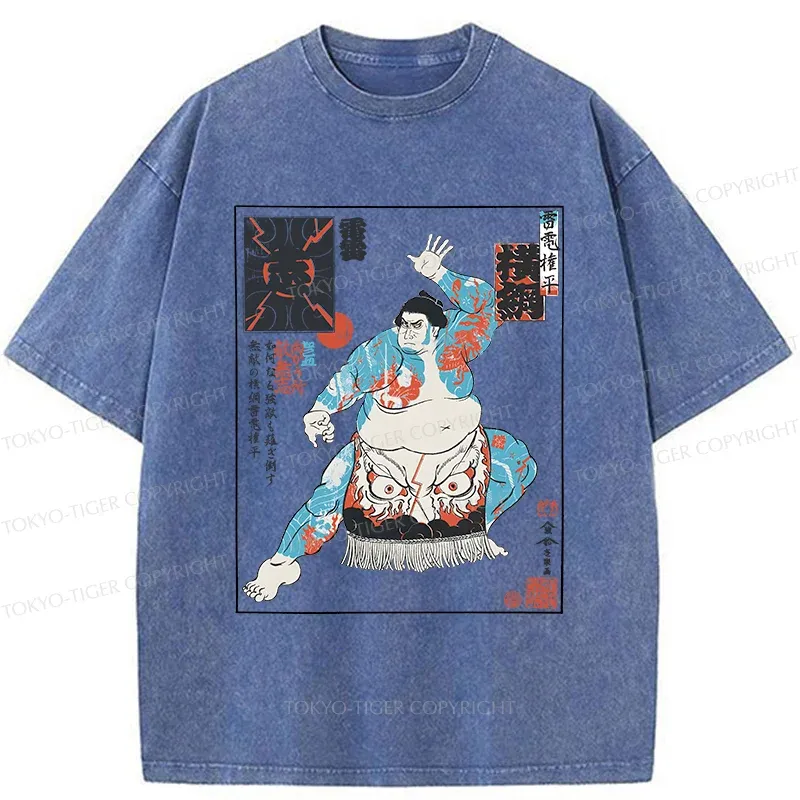 Tokyo-Tiger Japan Traditional Sumo Washed T-Shirt