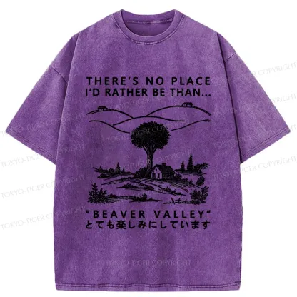 Tokyo-Tiger Beaver Valley Funny Washed T-Shirt