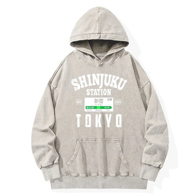 Tokyo-Tiger Shinjuku Station Yamanote Line Washed Hoodie Sale