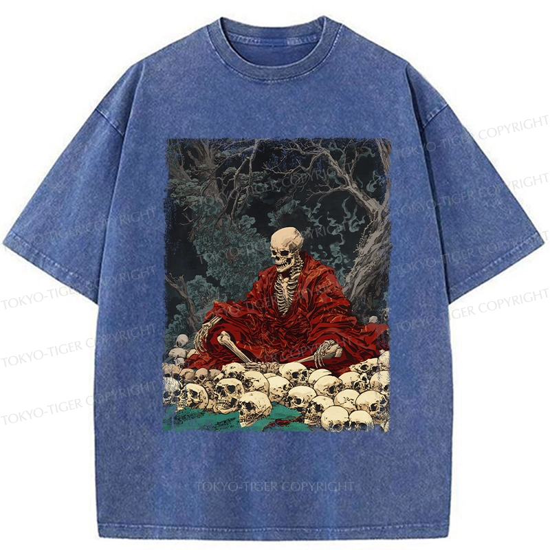 Tokyo-Tiger Guardian Of The Skulls Washed T-Shirt