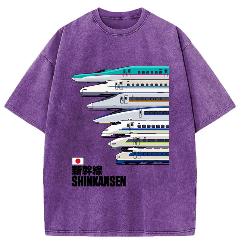 Tokyo-Tiger Japan Shinkansen Washed T-Shirt Sale – tokyo-tiger