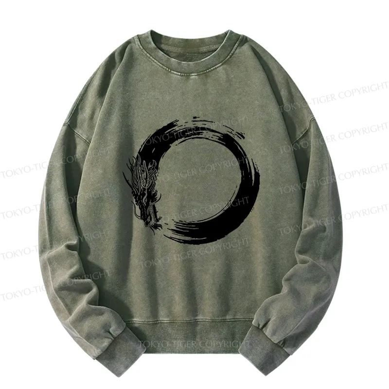 Tokyo-Tiger Dragon's Circle Washed Sweatshirt