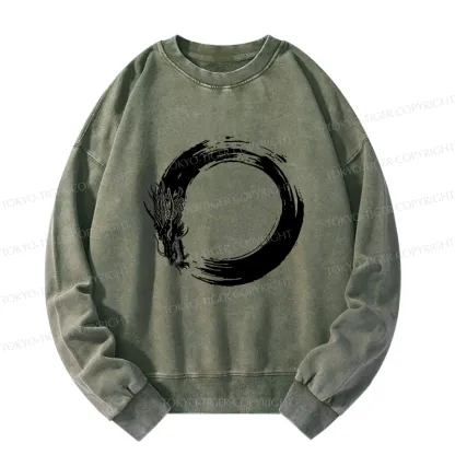 Tokyo-Tiger Dragon's Circle Washed Sweatshirt