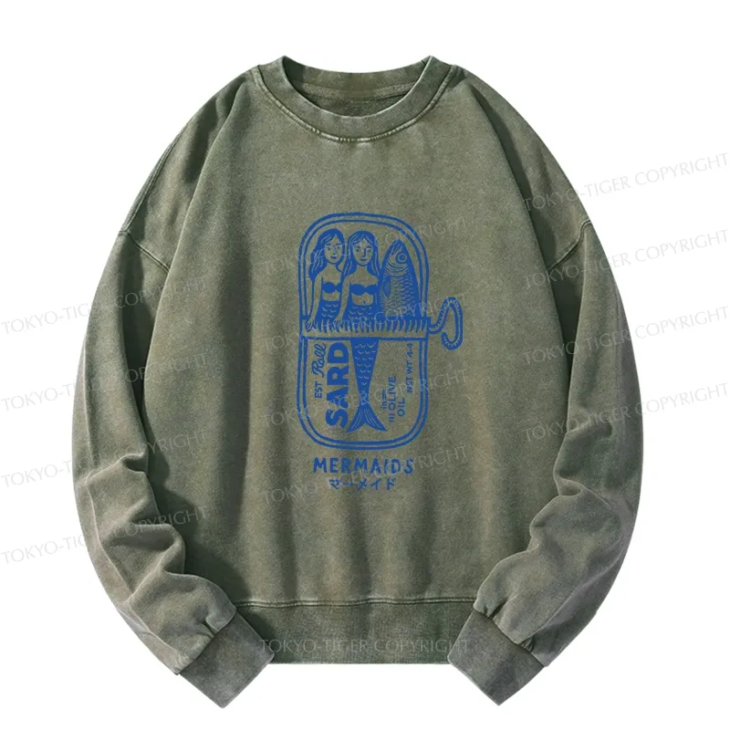 Tokyo-Tiger Mermaid Can Washed Sweatshirt