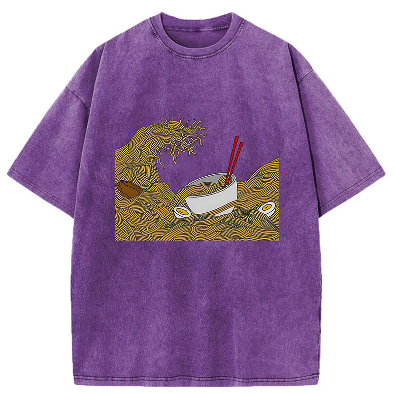 Tokyo-Tiger The Great Wave Off Ramen Washed T-Shirt